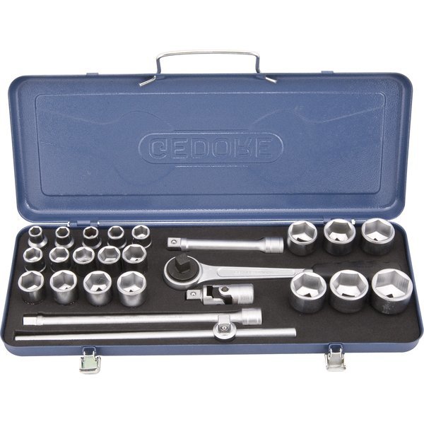 Jogo de soquetes sextavados encaixe 1/2, 10 mm a 32 mm, com 26 peças, 19KMU, GEDORE